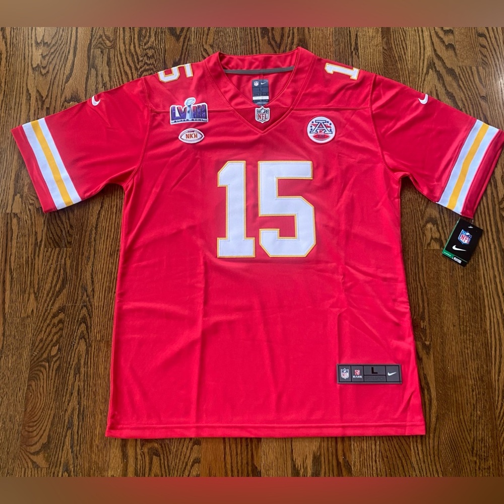 Patrick Mahomes Red #15 LVIII Authentic Nike Stitched Chiefs Jersey